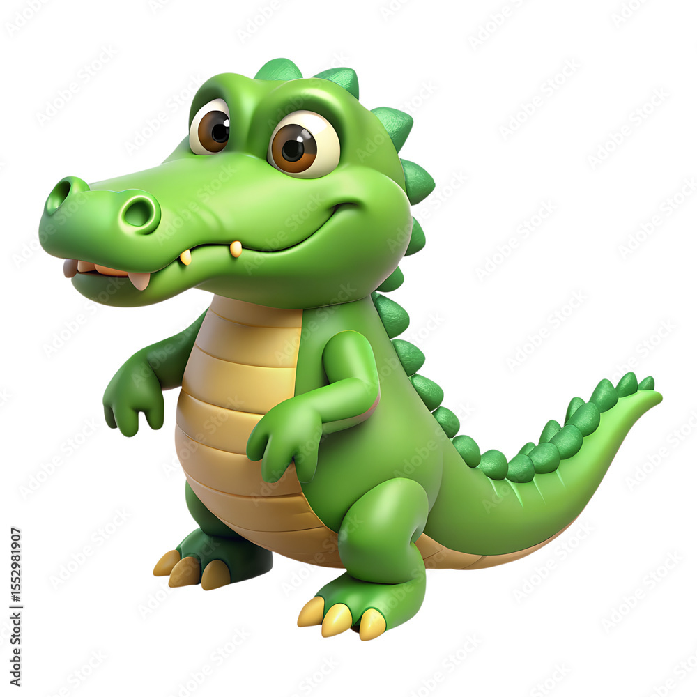 Naklejka premium Cute Crocodile 3d Illustration