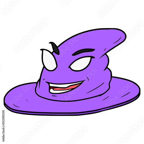 wizard hat character illustration hand drawn isolated vector