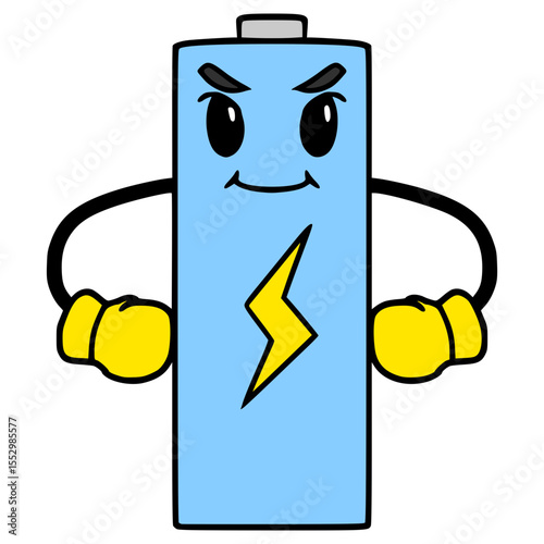 battery character illustration hand drawn isolated vector