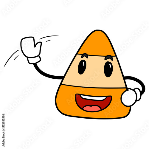 candy corn character illustration hand drawn isolated vector