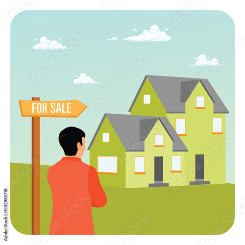 Real Estate Agent Viewing a House for Sale.