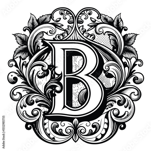 Letter B -  Baroque Bloom