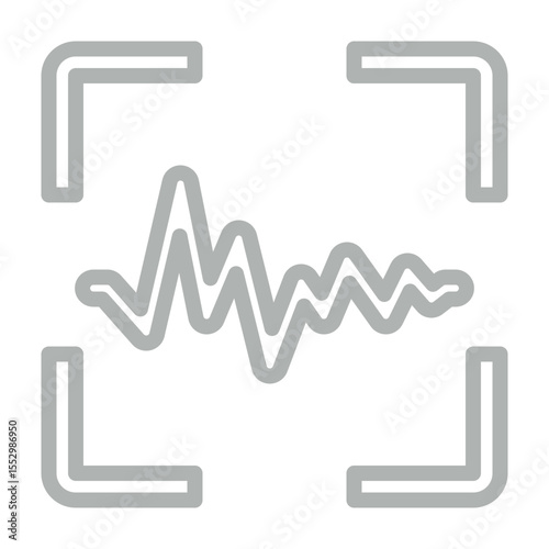 Voice Recognition Vector Line Grey Icon Design