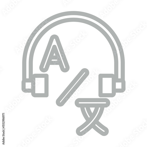 Interpreter Icon Vector Line Grey Icon Design