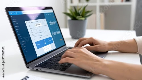 Person typing on a laptop computer