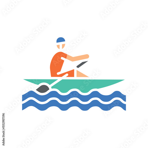 
rowing color flat icon for digital and print projects.