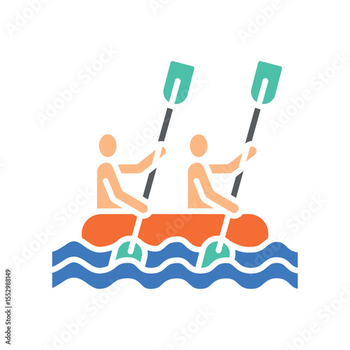 rafting color flat icon for digital and print projects.
