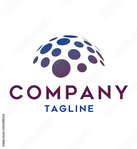 globe dots vector company logo design, professional logotype, business logo design layout