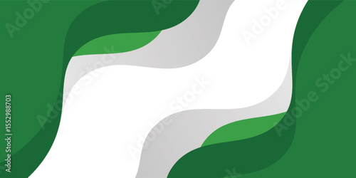 White and green wavy vector abstract background illustration with curved lines and gradient. vector esp10