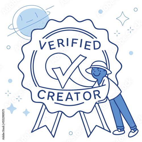 Verified Creator – Blue Check Tag Sticker