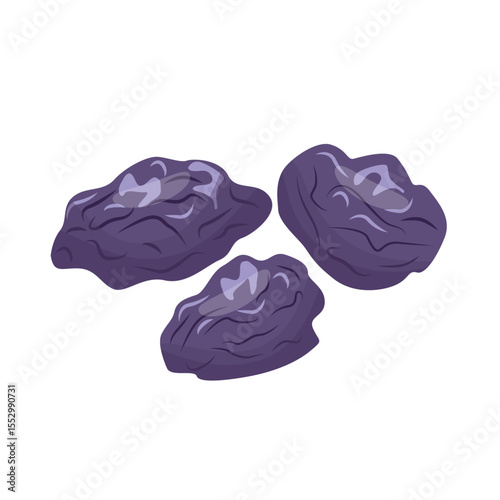 Prunes icon vector isolated on white background. Pile of prunes hand drawn illustration