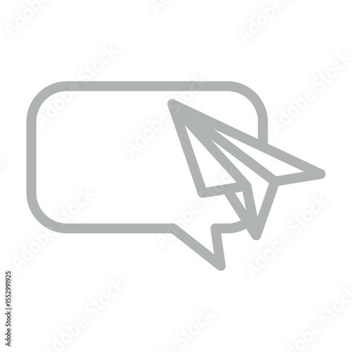 Direct Message Vector Line Grey Icon Design