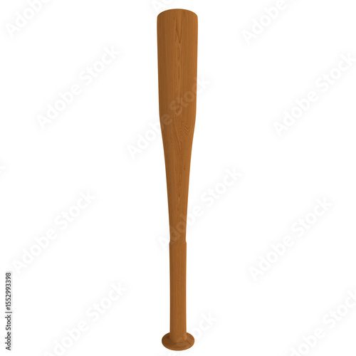 Wooden baseball bat isolated on transparent