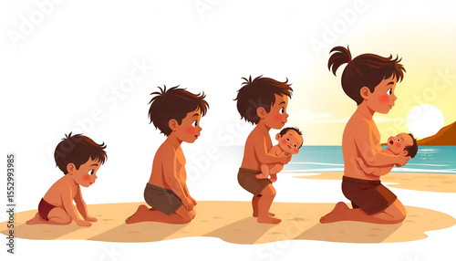 children playing in the sand