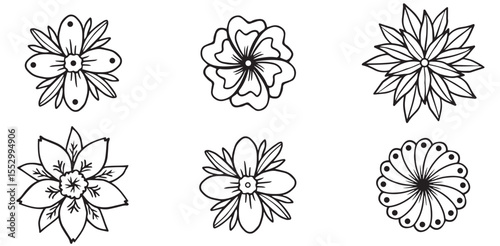 Transparent Flowers, Sacred geometry flower abstract. Mandala ornament, esoteric or spiritual symbol. Isolated over white background. Vector illustration for design and printing on fabrics, 
