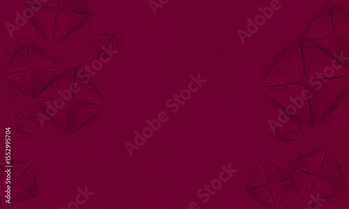 Abstract presentation background-3d diamond shape with star, shadow gradient template for futuristic, decoration, card, banner-Modern minimal carmine colour pattern design