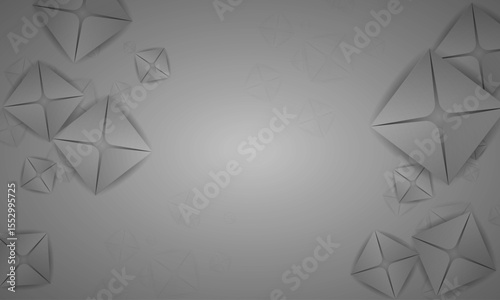 Abstract presentation background-3d diamond shape with star, shadow gradient template for futuristic, decoration, card, banner-Modern minimal light gray colour pattern design