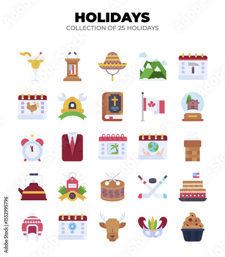 Collection of 25 Holidays. A vibrant exploration of global festivities and cultural celebrations
