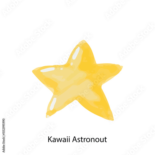 watercolor meteor galaxy planent and star cartoon element stock design