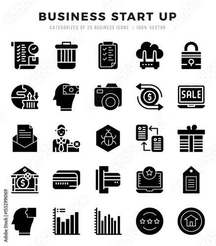 Business Start Up icons set. Vector illustration.