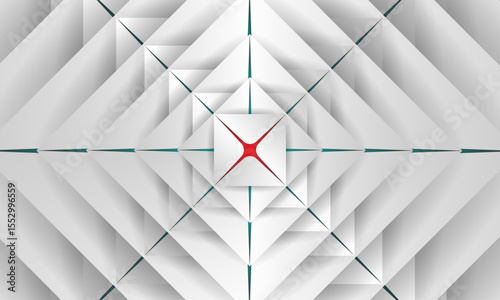 3d geometric shape abstract background-Abstract diamond shape with arrow orientation gradient template for futuristic, decoration, card, banner-Modern minimal red-teal colour pattern design