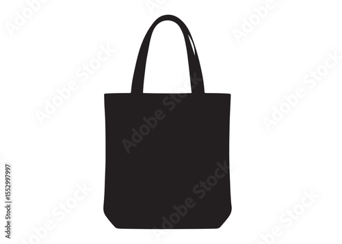 Black Tote Bag Vector, Silhouette bag ladies, Hand Drawn Shopping Bag Icon Vector, Collection of Ladies Bag Vector Silhouettes, vector silhouette of a tote bag silhouettes on the white background