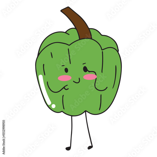 Kawaii character cartoon vegetables and fruits element stock.  