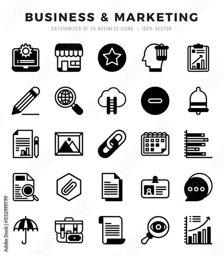 Business & Marketing web icons in Lineal Filled style.