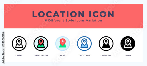 Location set of vector icon. For web. and mobile app