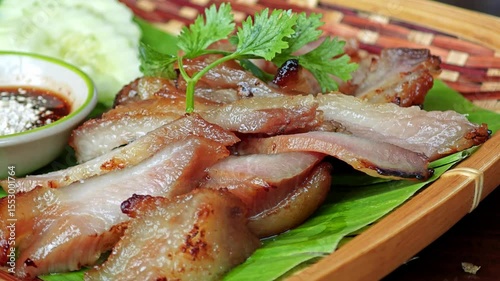 Wallpaper Mural  Thai Grilled Pork Neck with Spicy Dipping Sauce Torontodigital.ca
