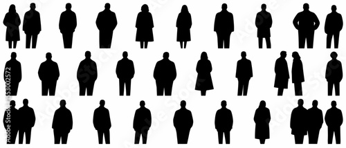 Collection of Diverse Human Silhouettes A Diverse Range of Body Types and Poses for Design Projects