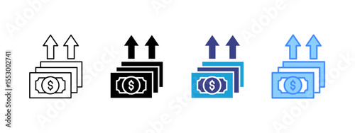 Spending Money Multipel Icon Set.