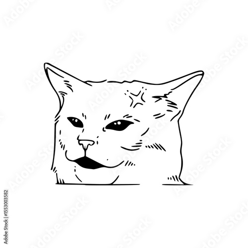 pop culture meme inspired cat vector