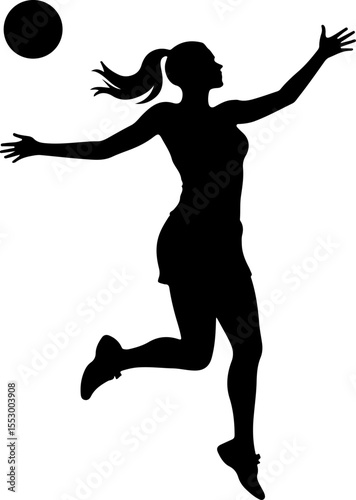  Female Netball Players vector