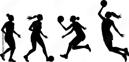  Female Netball Players vector