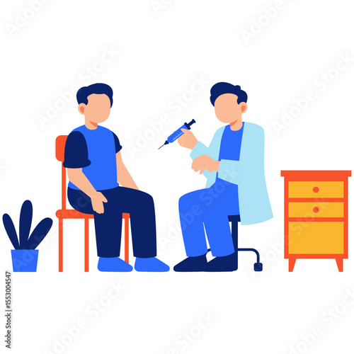 Doctor Administering Vaccine to Patient in a Clean and Professional Clinical Environment