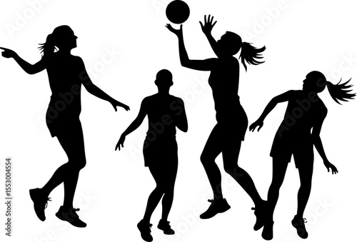  Female Netball Players vector