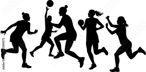  Female Netball Players vector