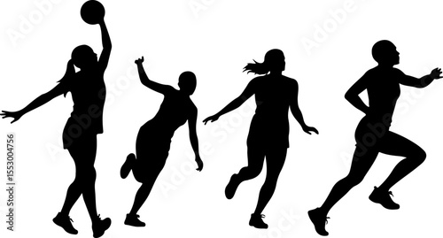  Female Netball Players vector