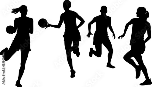  Female Netball Players vector