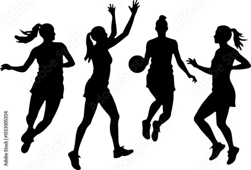  Female Netball Players vector