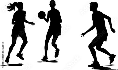  Female Netball Players vector