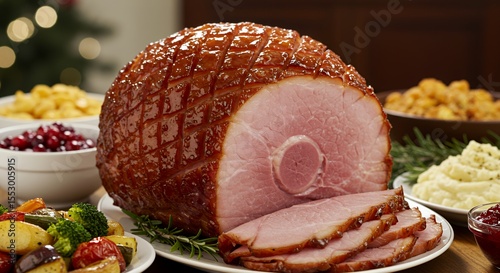 Glazed Ham Centerpiece: A Festive Christmas Feast Awaits