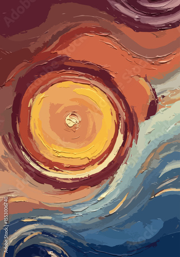 A poetic visual of emotional duality, where chaos meets calm through expressive brushwork and a blend of cool and warm abstract tones