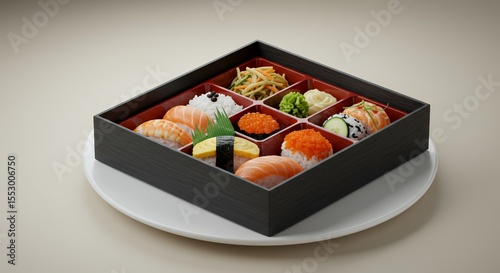 Exquisite Japanese Bento Box: A Culinary Delight of Sushi and More