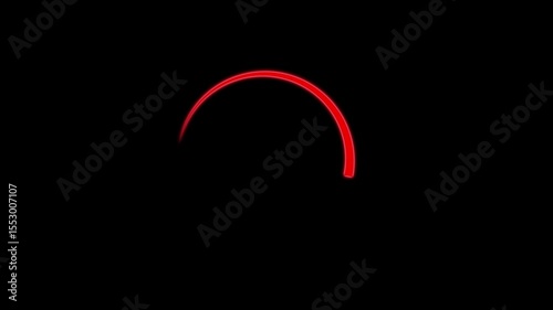 Red Loading Circle Spinner Animation with Transparent Background and Alpha Channel