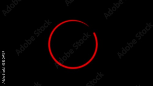 Red Loading Circle Spinner Animation with Transparent Background and Alpha Channel
