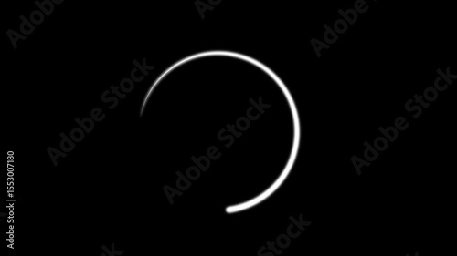White Loading Circle Spinner Animation with Transparent Background and Alpha Channel