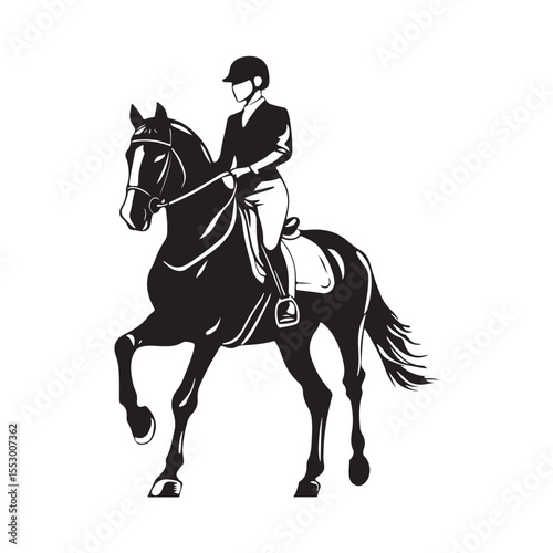 Horse Racing silhouette, A jockey races his horse, Horse Racing Vector, horse and rider on a horse