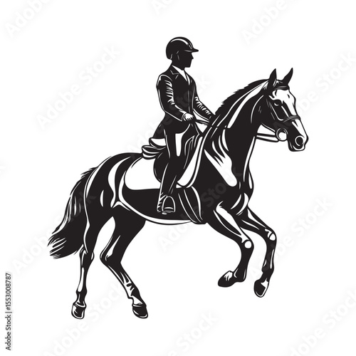 Horse Racing silhouette, A jockey races his horse, Horse Racing Vector, horse and rider on a horse